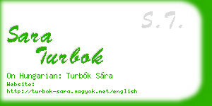 sara turbok business card